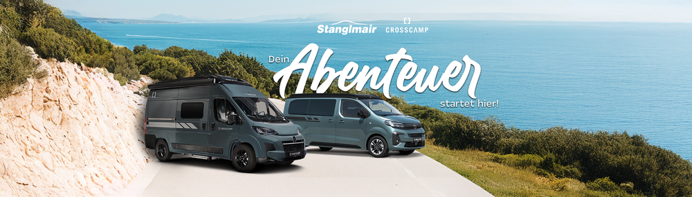 Crosscamp Urban Camper und Camper Van an einer Steilküste