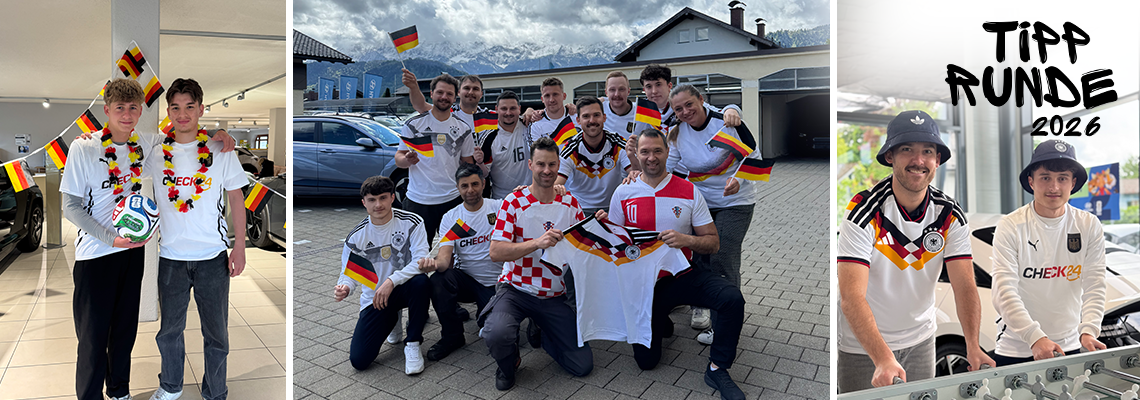 Verschiedene Fußballfans mit Trikots